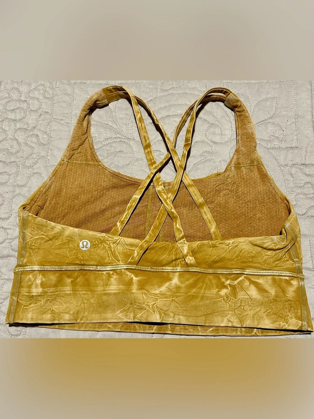 lululemon athletica Crushed Velvet Strappy Bralette in Mustard